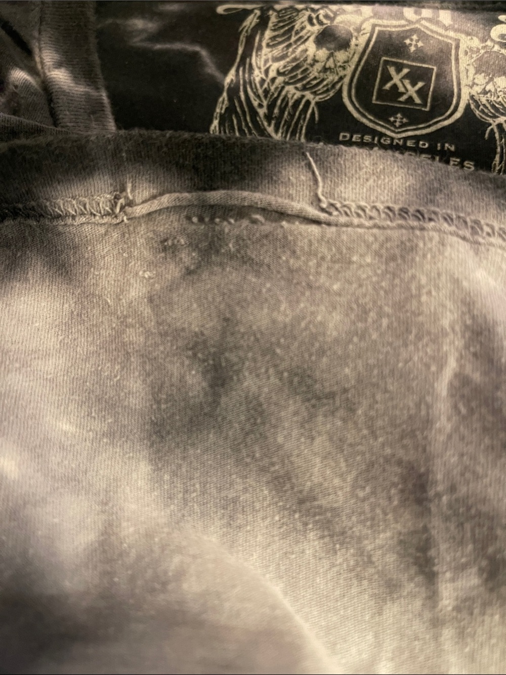 Ring of Fire Black and Gray Tie-Dye Graphic Tee - Picture 5 of 5